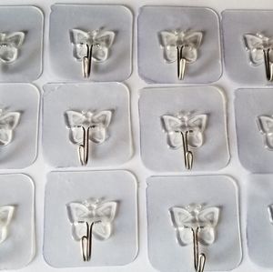 12pcs Transparent adhesive wall hooks